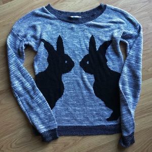 Pacsun Gray Bunny Silhouette Sweater
